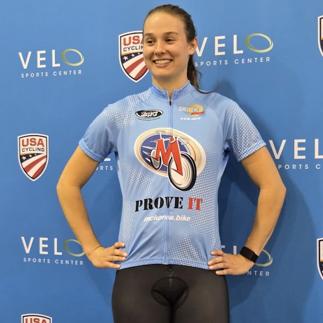 McKenna wearing her M jersey